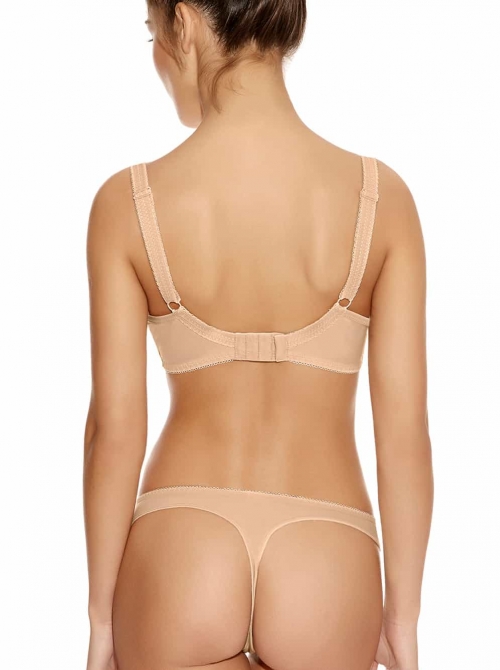 Deco Underwired Moulded Plunge Bra, nude FREYA