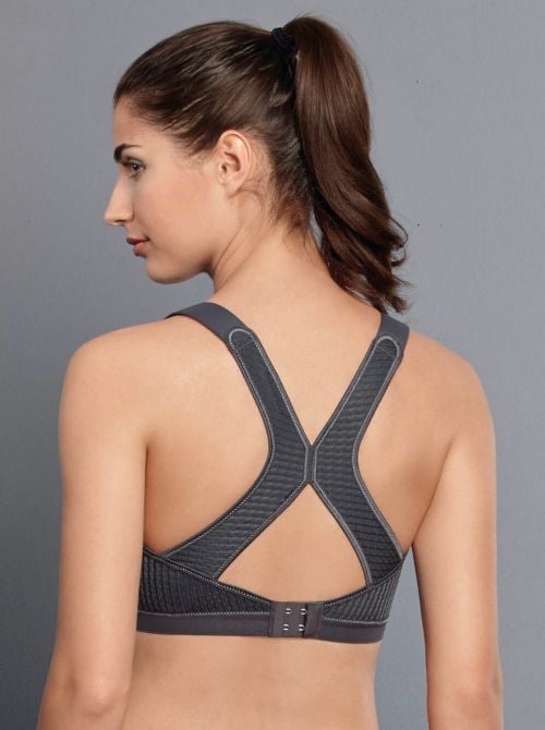 5537 dinamiX star Reggiseno sport con dorso a X, grigio