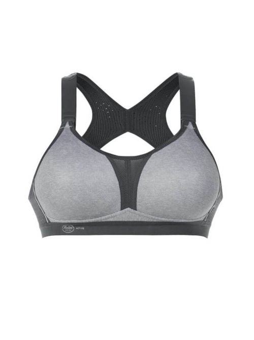 5537 dinamiX star Reggiseno sport con dorso a X, grigio
