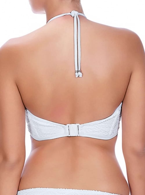 Sundance Underwire Padded Hi-Neck Crop, white FREYA SWIM