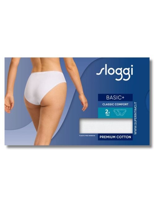 Sloggi Basic Tai 2 Slip in cotone, bianco