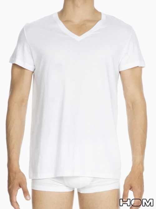Best Modal T-shirt V neck, white HOM