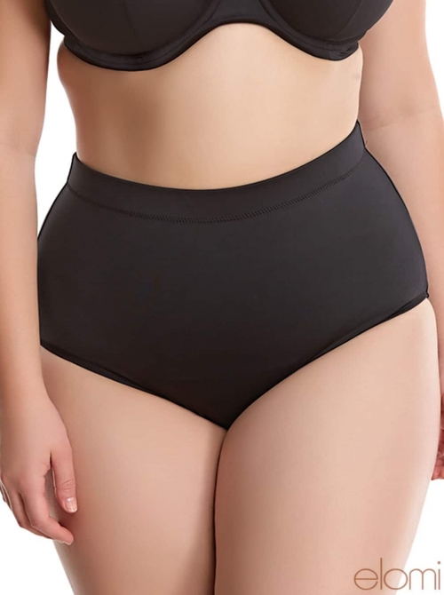 Essential slip classico vita alta per bikini, nero ELOMI