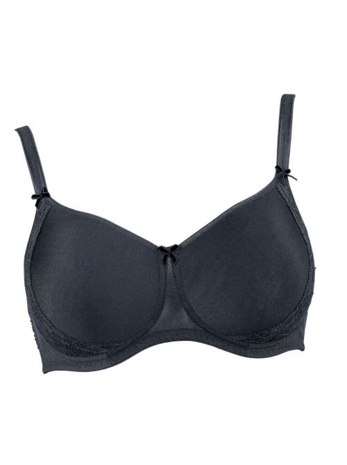 Lace Rose Non-underwired bra with padded cups, black