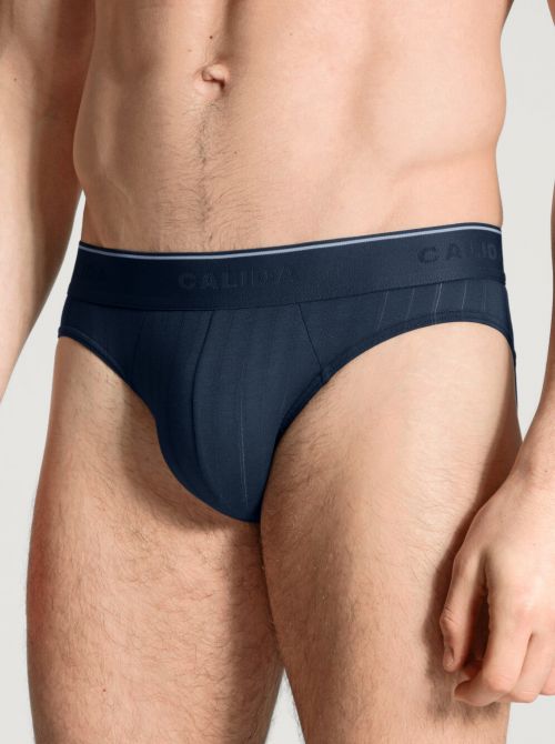 Pure & Style 21986 Mini Slip effetto scarto d'ago, blu indigo CALIDA