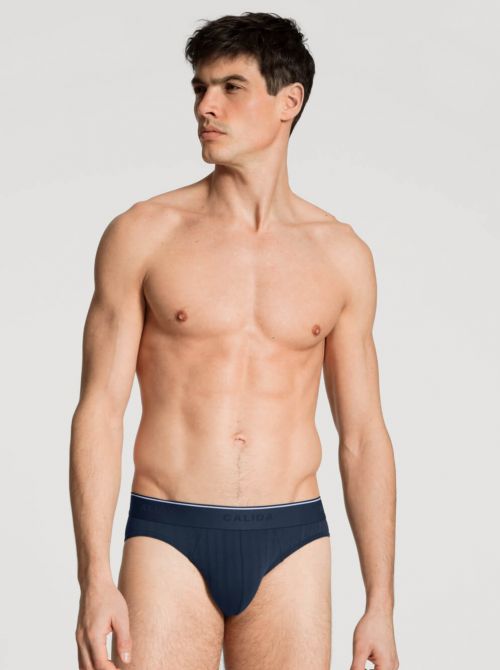 Pure & Style 21986 Mini Slip effetto scarto d'ago, blu indigo CALIDA