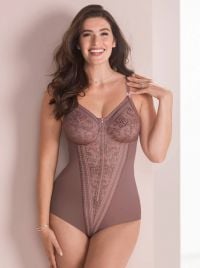 3555 Fiore Body modellatore con zip, berry