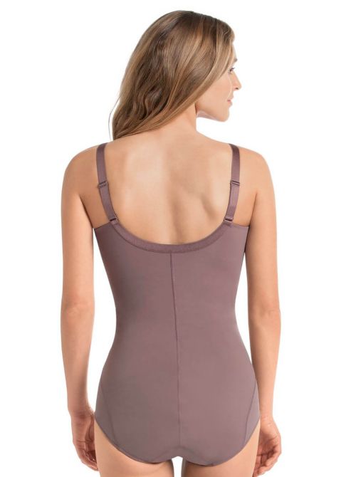 3555 Fiore - Corselet  with zip, berry