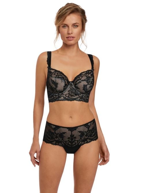 Bronte Underwired Side Support Longline Bra, black