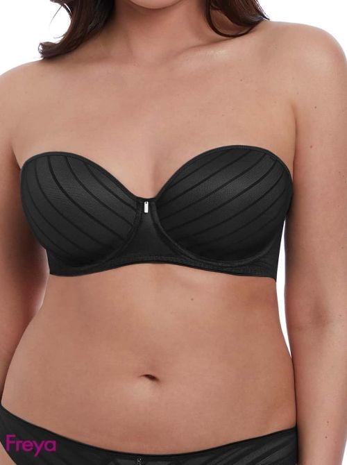 Cameo Black Uw Deco Strapless Moulded Bra, black FREYA