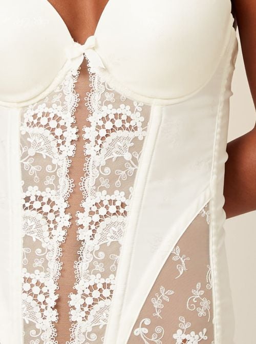 Wish Guepiere in pizzo con spalline removibili, avorio