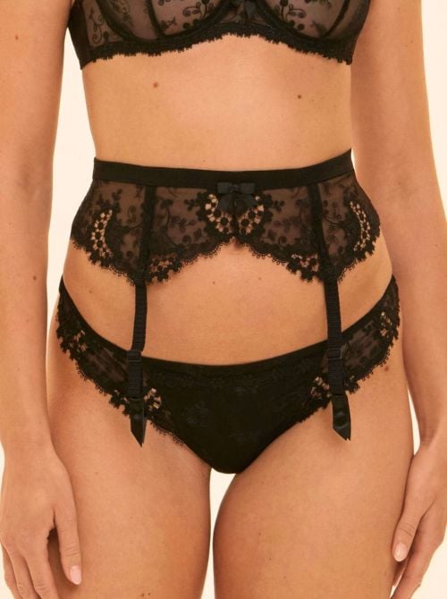 Wish reggicalze in pizzo, nero