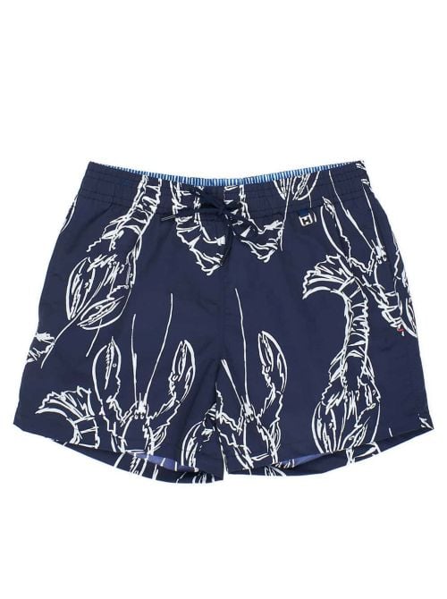 Beach boxer uomo Lobster, navywhite