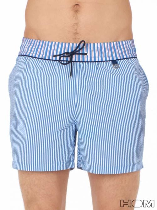 Beach boxer uomo Preppy, white blue HOM