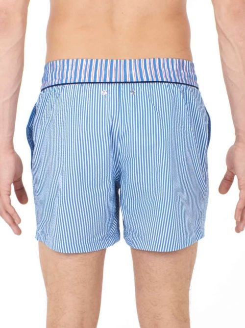 Beache boxer Preppy, white blue