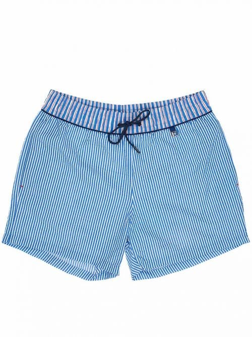 Beach boxer uomo Preppy, white blue