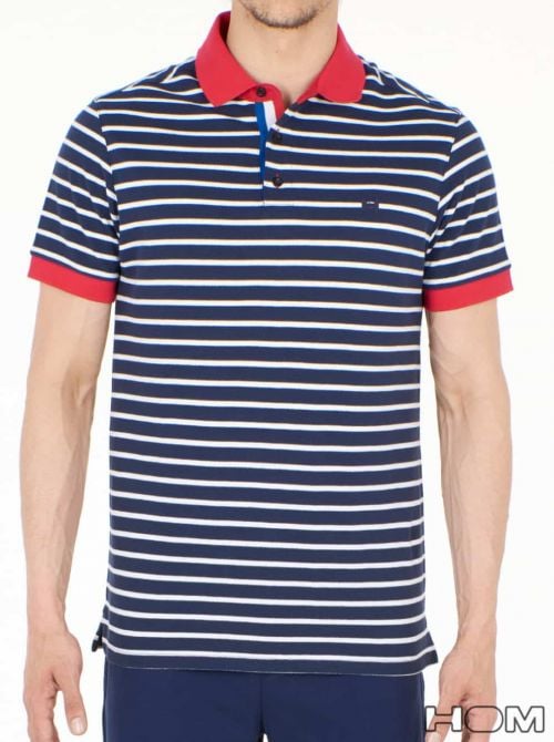 Antoine Polo for men short sleeve, navy white HOM