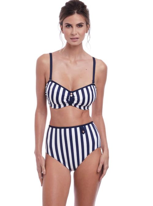 Cote D Azur reggiseno per bikini a fascia con ferretto, blu inchiostro  e bianco