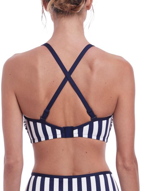 Cote D Azur reggiseno per bikini a fascia con ferretto, blu inchiostro  e bianco