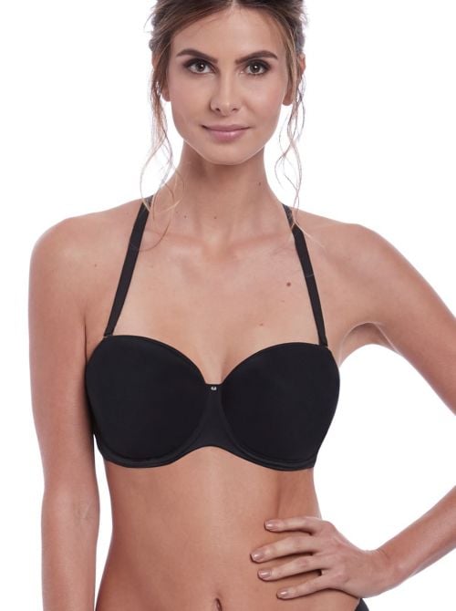 Aura Reggiseno liscio spalline removibili, nero