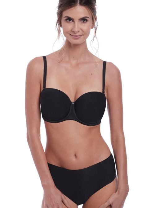 Aura Reggiseno liscio spalline removibili, nero