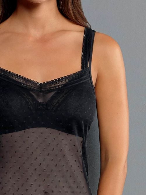 0630 Emily canotta in tulle, nero
