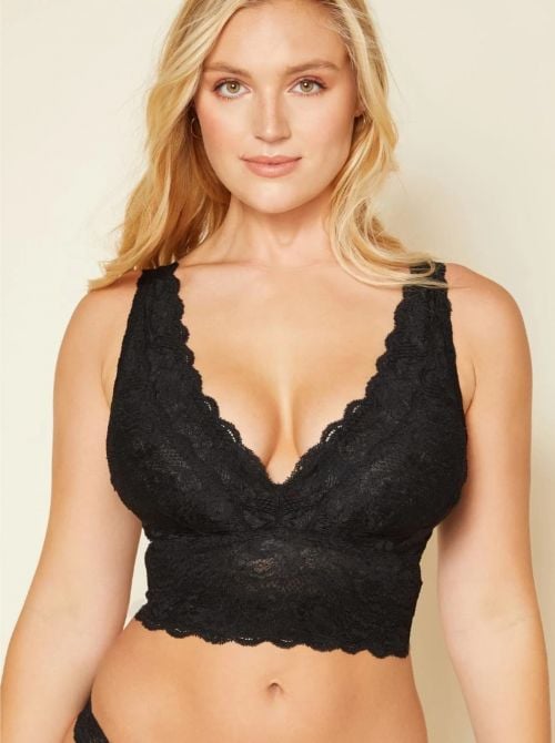 Never say never - Curvy Plungie bralette senza ferretto, nero