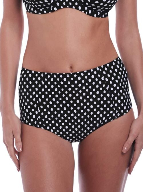 Cote D Azur Ink High Rise Brief, white and black FANTASIE SWIM