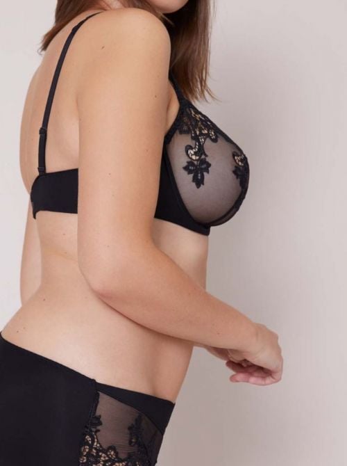Saga Reggiseno a balconcino con ferretto, nero
