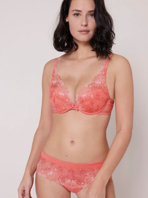 Wish Shorty lace brief, coral