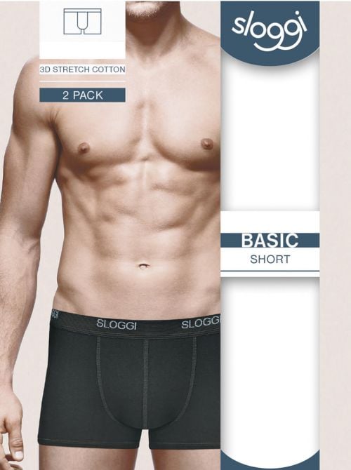 Sloggi Men Basic Sho 2 Boxer, nero SLOGGI