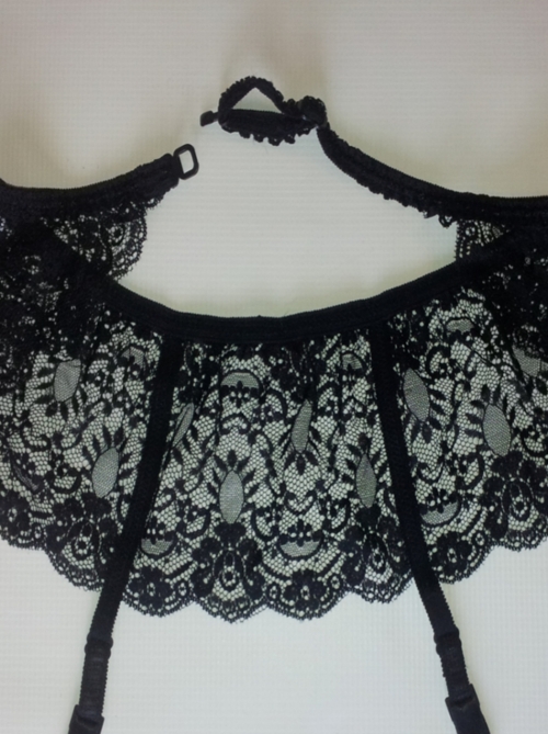 Reggicalze Alto in Pizzo, nero FOLY