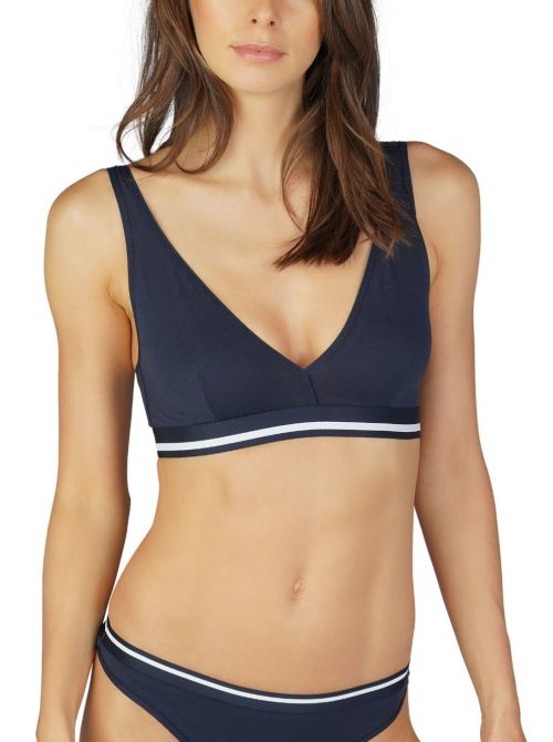 Cotton pure reggiseno a triangolo senza ferretto, blu notte MEY