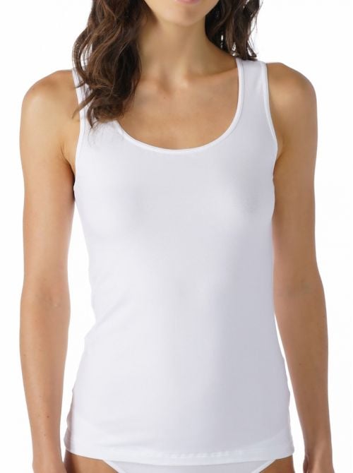 Cotton Pure Top con spalline larghe, bianco