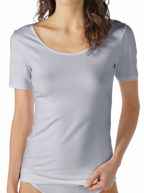 Cotton Pure short sleeve t-shirt, melange gray MEY