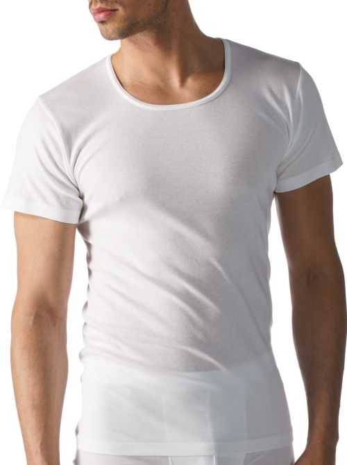 Casual Cotton maglia mezza manica scollo tondo, bianco