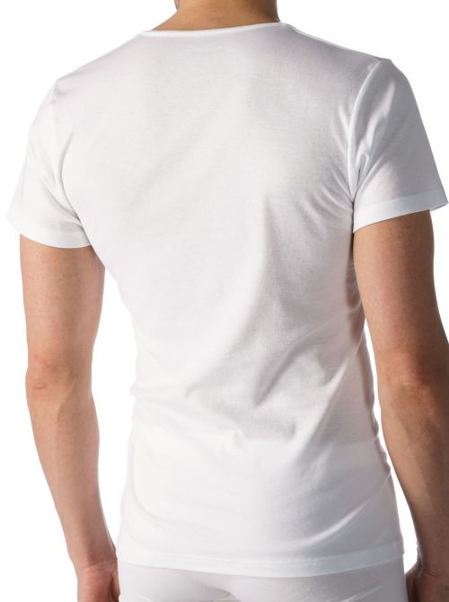 Casual Cotton half sleeve round neckline sweater, white MEY