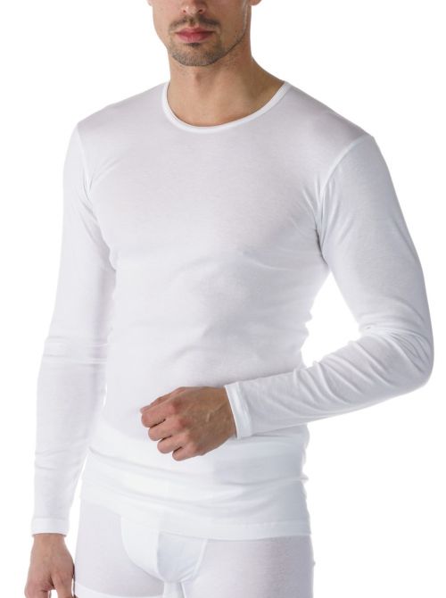 Casual Cotton Long T-shirt, long sleeve, white MEY