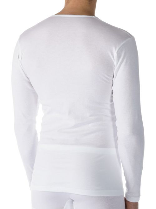 Casual Cotton Long T-shirt, long sleeve, white MEY