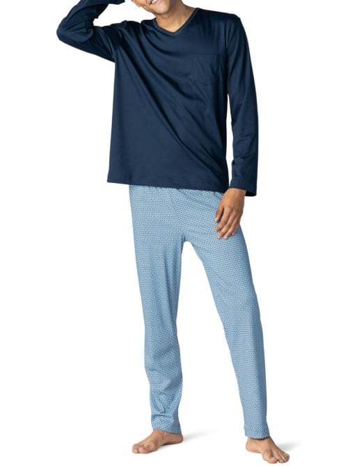 11381 San pedro V-neck pajamas, dark blue