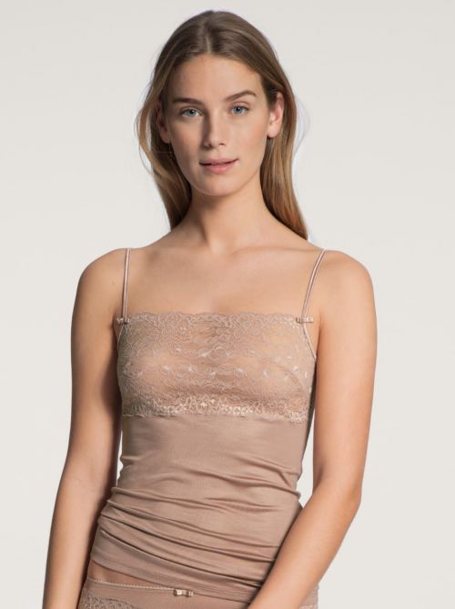 11531 Sweet Secrets top with lace, almond CALIDA