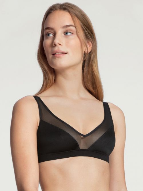 Feminine Air non-wired bra, black CALIDA