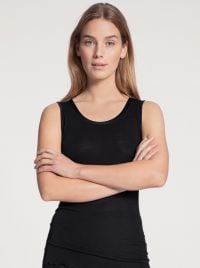 True Confidence Tank-Top lana e seta, nero