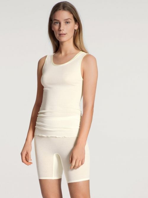 True Confidence Tank-Top lana e seta, crema