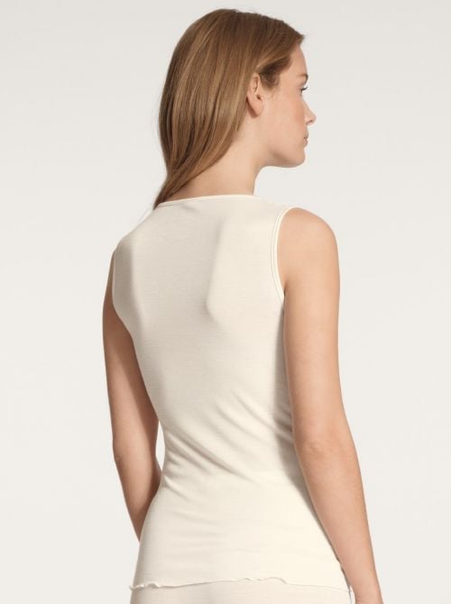 True Confidence Tank-Top lana e seta, crema