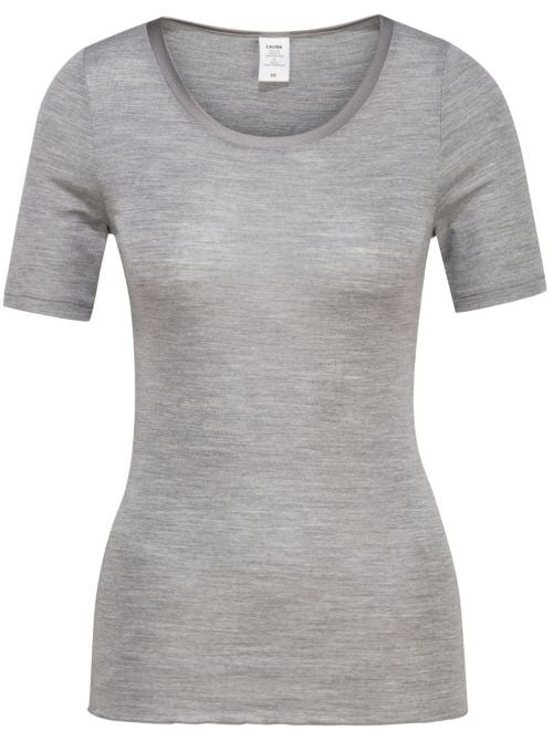 True Confidence maglia a manica corta lana e seta, grigio platino