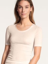 True Confidence maglia a manica corta lana e seta, crema