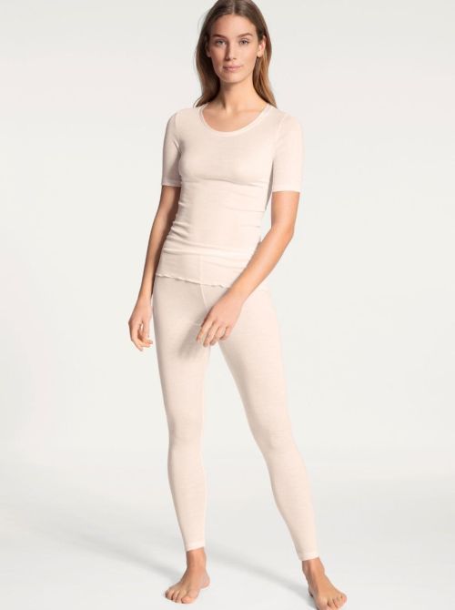 True Confidence maglia a manica corta lana e seta, crema