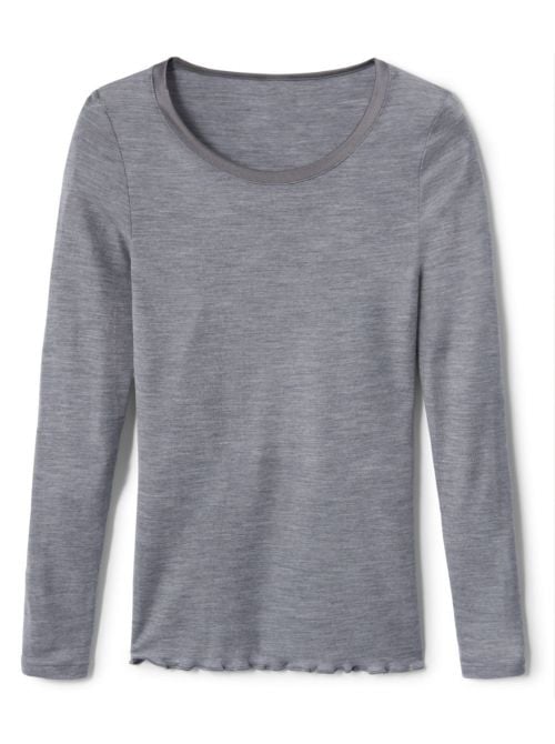 True Confidence Long sleeve wool and silk t-shirt, grey