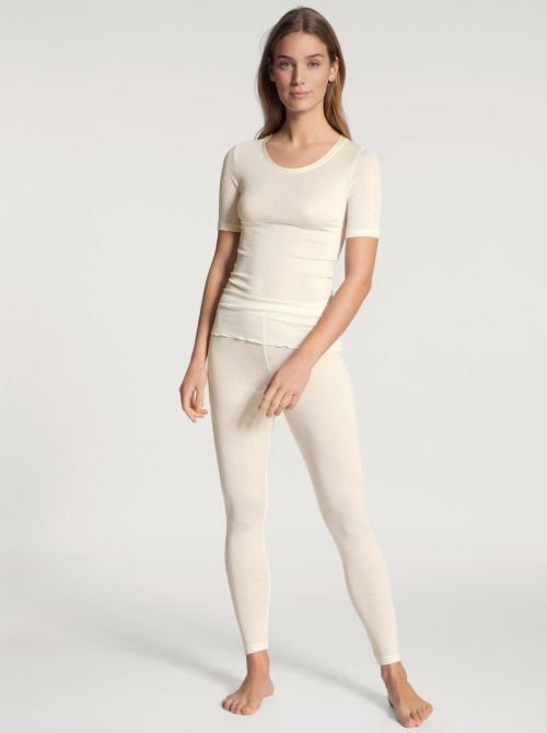 True Confidence wool and silk leggings, cream CALIDA